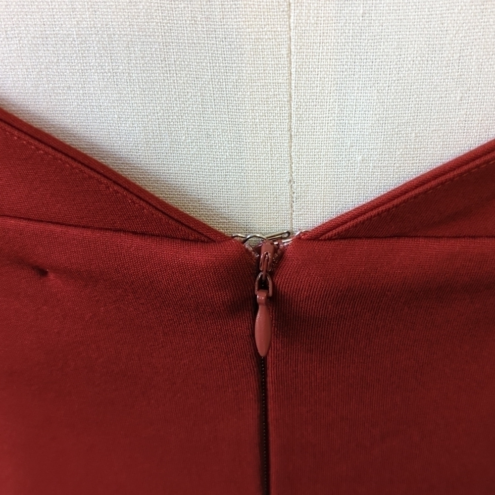 Miss Circle Off Shoulder Slim Leg Knit Jumpsuit Red Brown M party cocktail - Picture 6 of 9